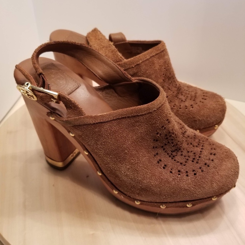Brown Tory Burch Mules size 9